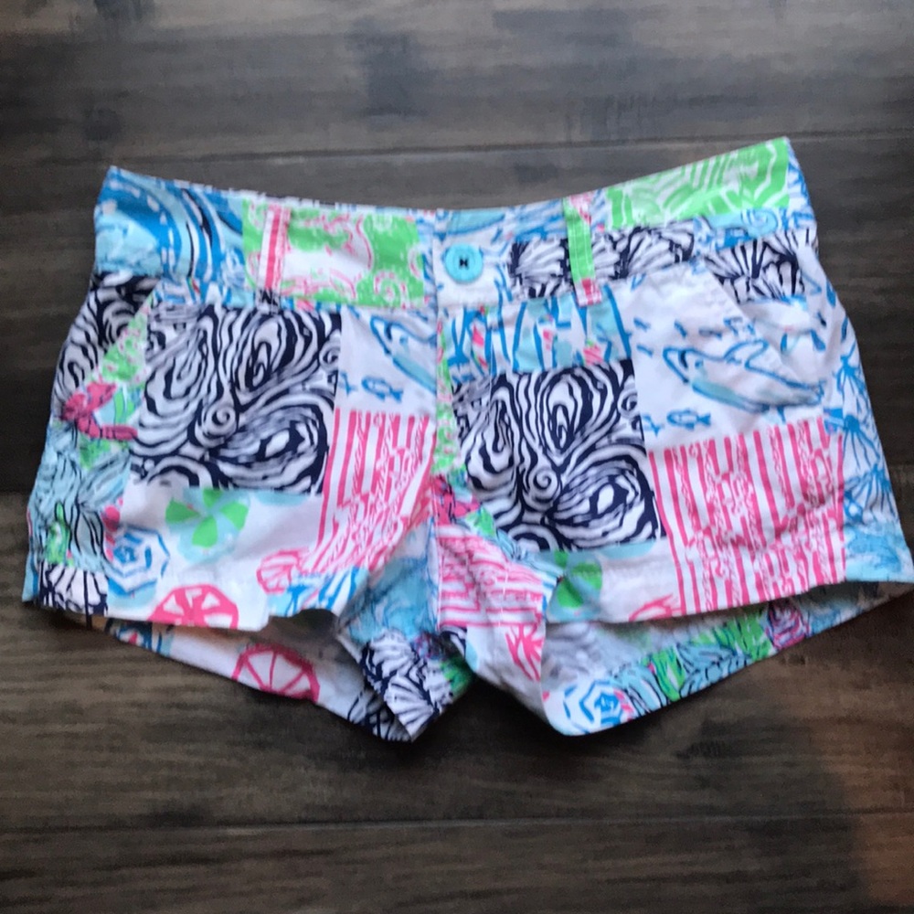 Lilly Pulitzer Walsh Nautical Fish Shorts Sz 00